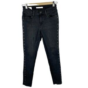 Levis Jeans 710 Super Skinny Womens Size 27 Black Denim Studded Embellished